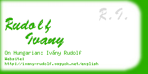 rudolf ivany business card